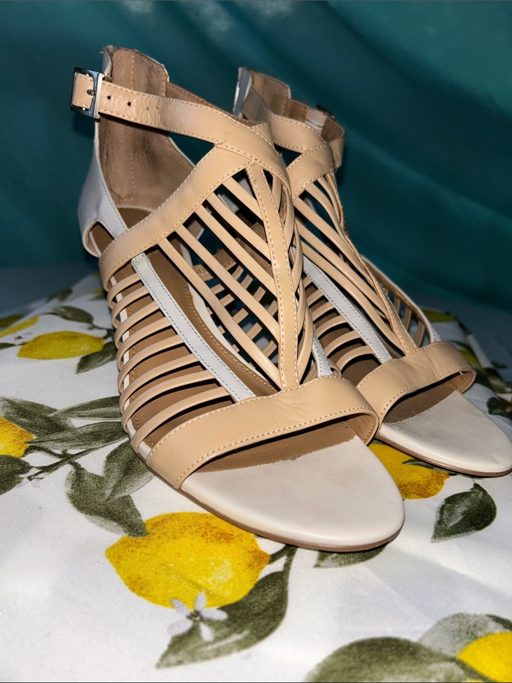 Calvin Klein Strappy Peep-Toe Heels 10M